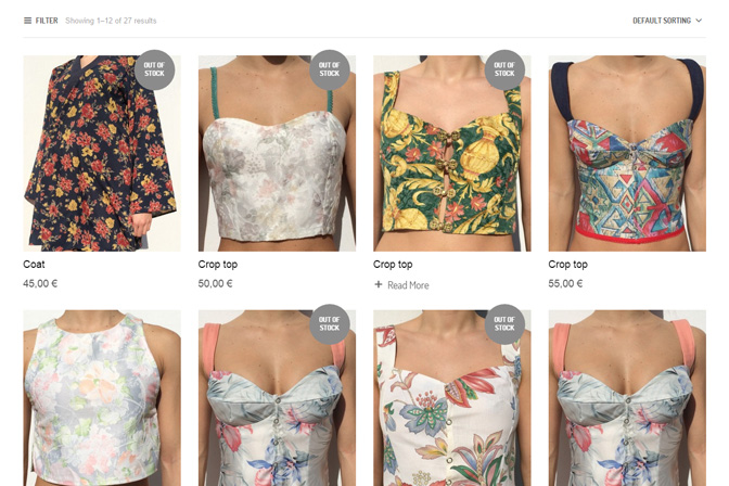 Captura de pantalla de la tienda online de Sew 'n Sing