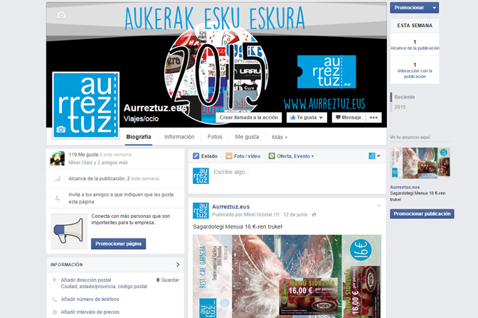 Aurreztuz en las redes sociales