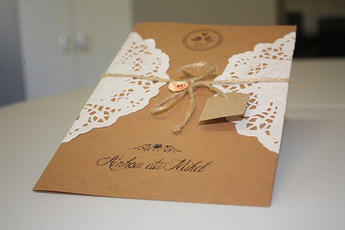 Invitación de la boda de Ainhoa y Mikel