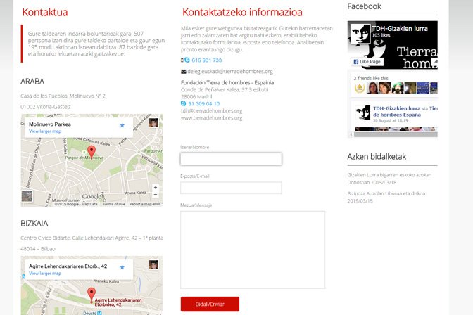 Gizakien Lurra-ren web-orri berriaren irudia