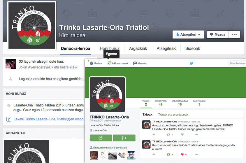 Trinko Lasarte-Oria Triatloi sare sozialak