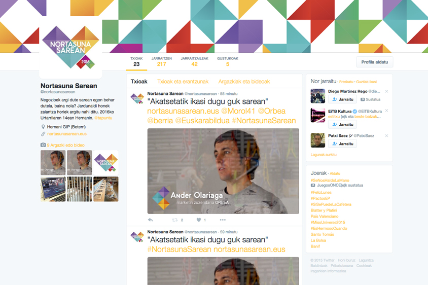 Nortasuna Sarean Twitter