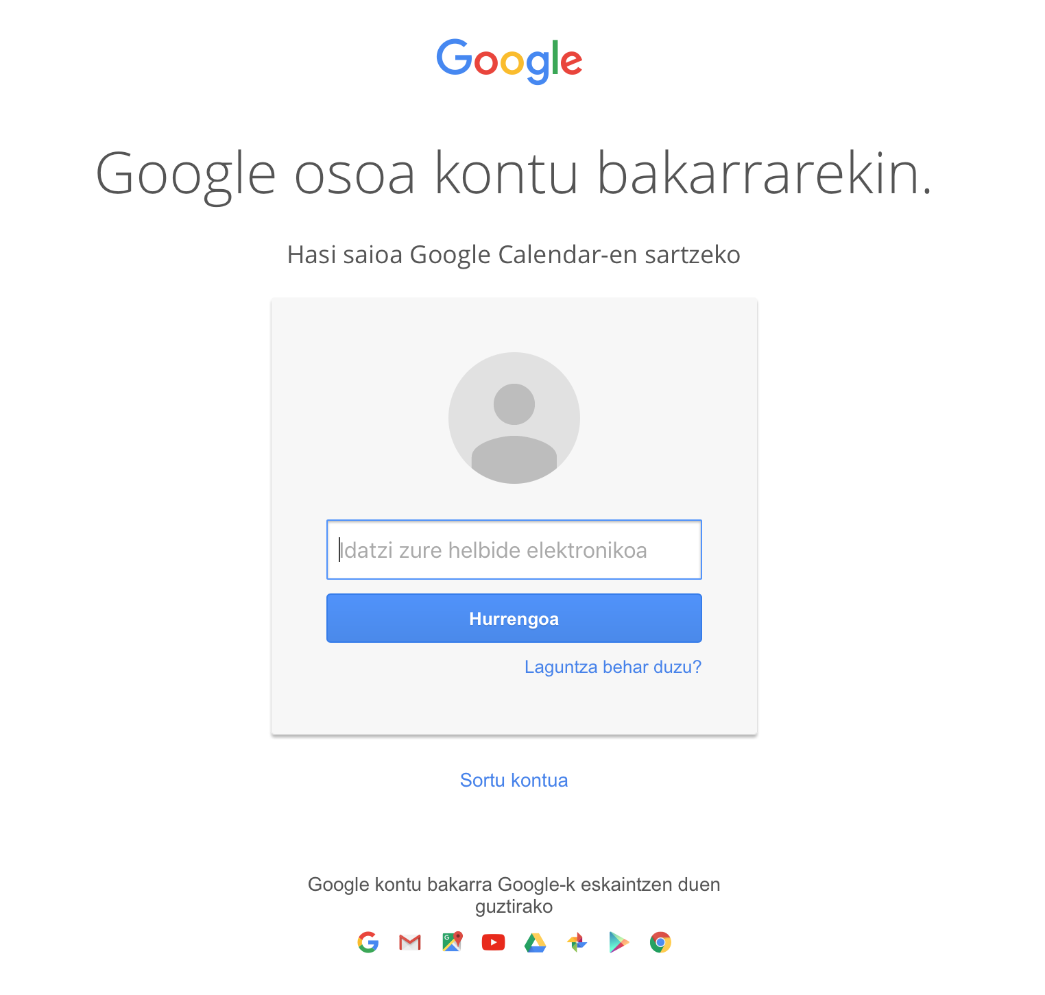 Gmail kontuan alta