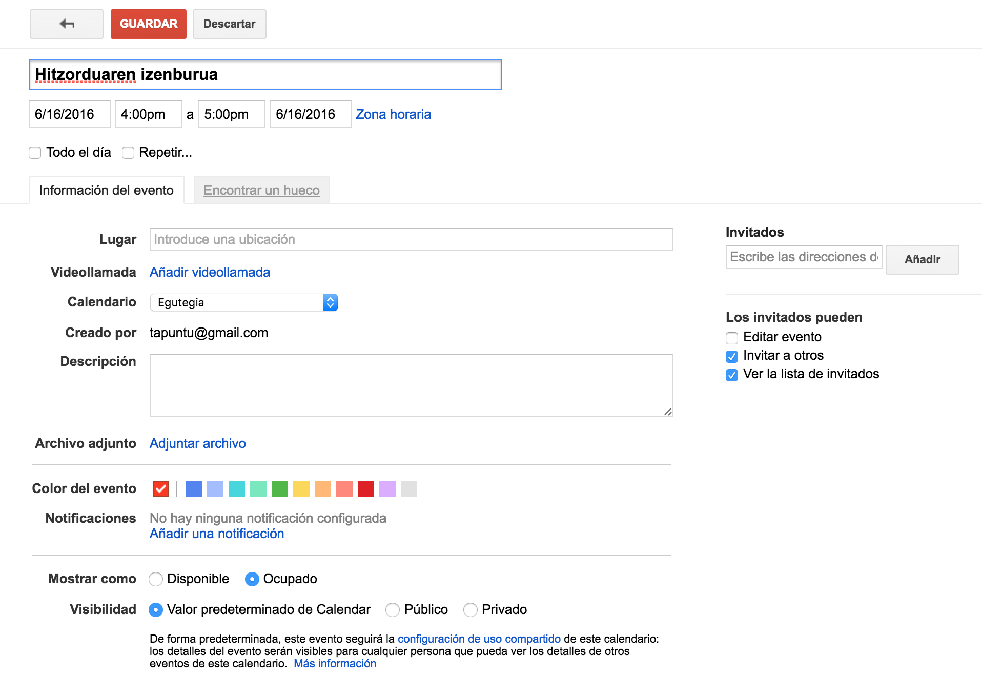 Eventos avanzados en Google Calendar