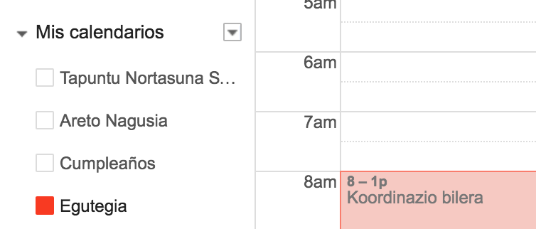 Google Calendar egutegiak sortzea